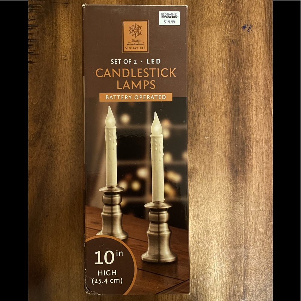 LED Battery operated 10” Candlesticks - set of 2